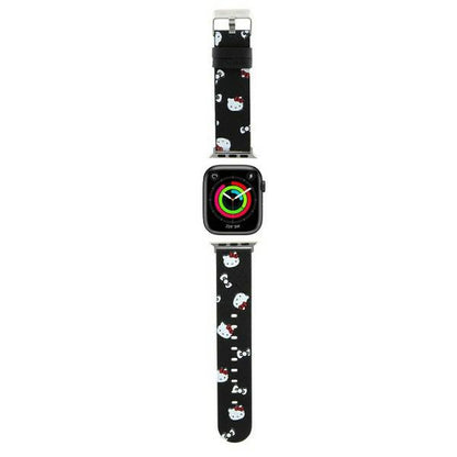 Hello Kitty Leather Kitty & Bows Strap for Apple Watch 42mm / 41mm / 40mm / 38mm Series, Black