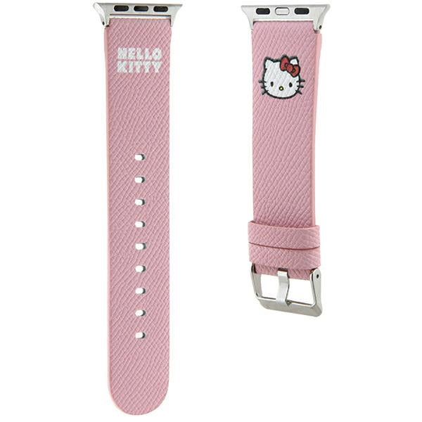 Hello Kitty Lederarmband Kitty Head für Apple Watch 42mm / 41mm / 40mm / 38mm Serie, Rosa