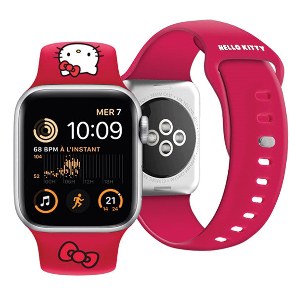 Hello Kitty Silikonarmband Kitty Head für Apple Watch 42mm / 41mm / 40mm / 38mm Serie, Rosa