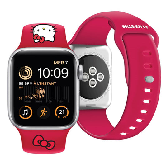 Hello Kitty Silikonarmband Kitty Head für Apple Watch 42mm / 41mm / 40mm / 38mm Serie, Rosa
