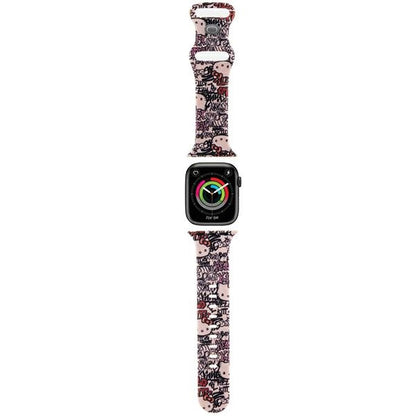 Hello Kitty Silikonarmband Graffiti Tags für Apple Watch 42mm / 41mm / 40mm / 38mm Serie, Rosa