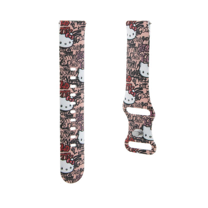 Hello Kitty Silikonarmband Graffiti Tags für Samsung Galaxy Watch / Huawei Watch Series, Rosa