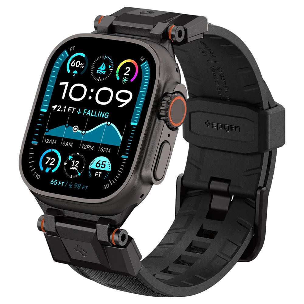 Spigen DuraPro Armor Armband für Apple Watch 49mm / 46mm / 45mm / 44mm / 42mm Serie, Schwarz AMP06065