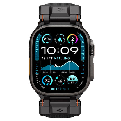 Spigen DuraPro Armor Armband für Apple Watch 49mm / 46mm / 45mm / 44mm / 42mm Serie, Schwarz AMP06065