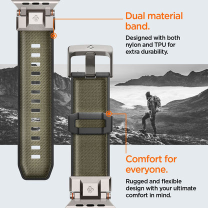 Spigen DuraPro Armor Strap for Apple Watch 49mm / 46mm / 45mm / 44mm / 42mm Series, Green AMP09102