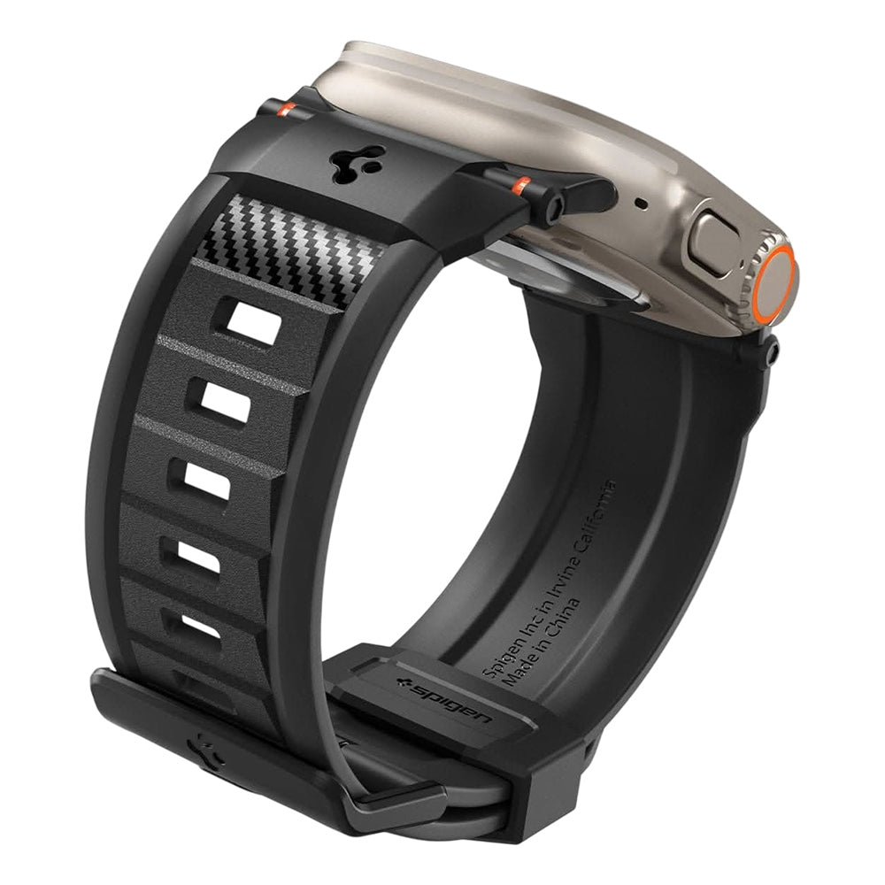 Spigen Rugged Armband für Apple Watch 49mm / 46mm / 45mm / 44mm / 42mm Serie, Schwarz AMP07105