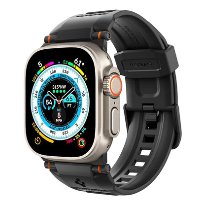 Spigen Rugged Armband für Apple Watch 49mm / 46mm / 45mm / 44mm / 42mm Serie, Schwarz AMP07105