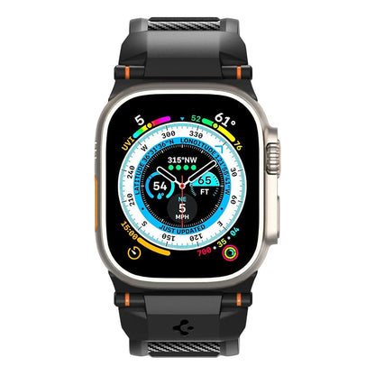 Spigen Rugged Armband für Apple Watch 49mm / 46mm / 45mm / 44mm / 42mm Serie, Schwarz AMP07105