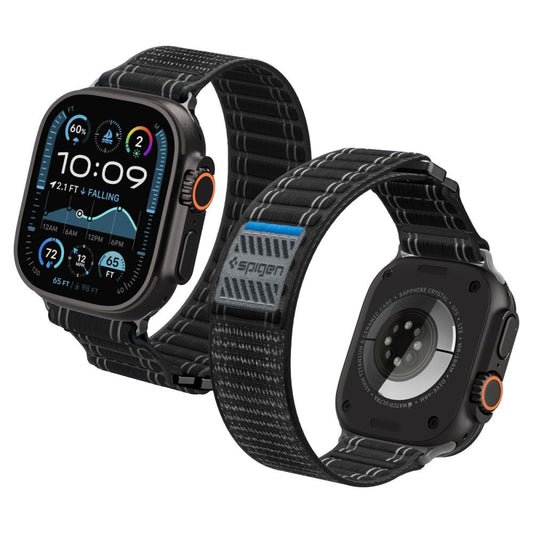 Spigen WBF0 Armband für Apple Watch 49mm / 46mm / 45mm / 44mm Serie, Schwarz