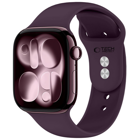 Tech-Protect Silikonarmband für Apple Watch 42mm / 41mm / 40mm Series, Weinrot