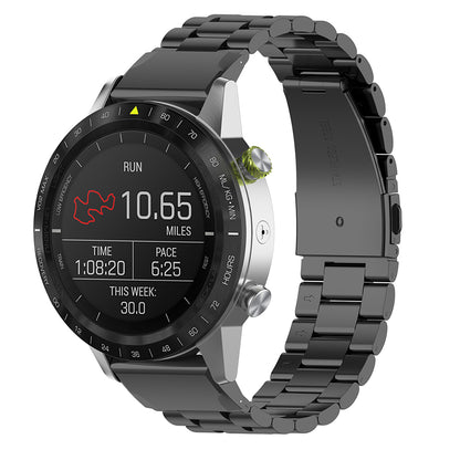 Techsuit W010 Armband für Garmin Watch Fenix / Forerunner Serie, 22mm, Schwarz