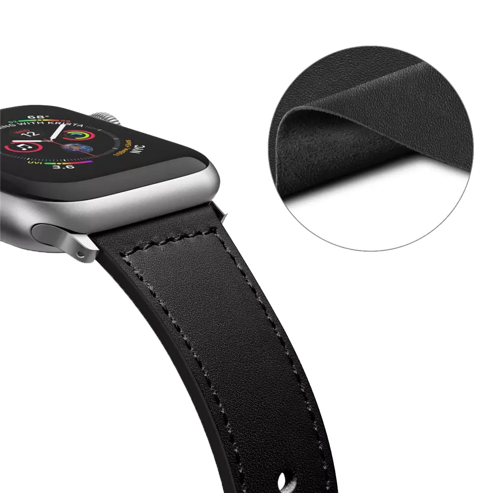 Techsuit W033 Armband für Apple Watch 49mm / 46mm / 45mm / 44mm / 42mm Serie, Schwarz