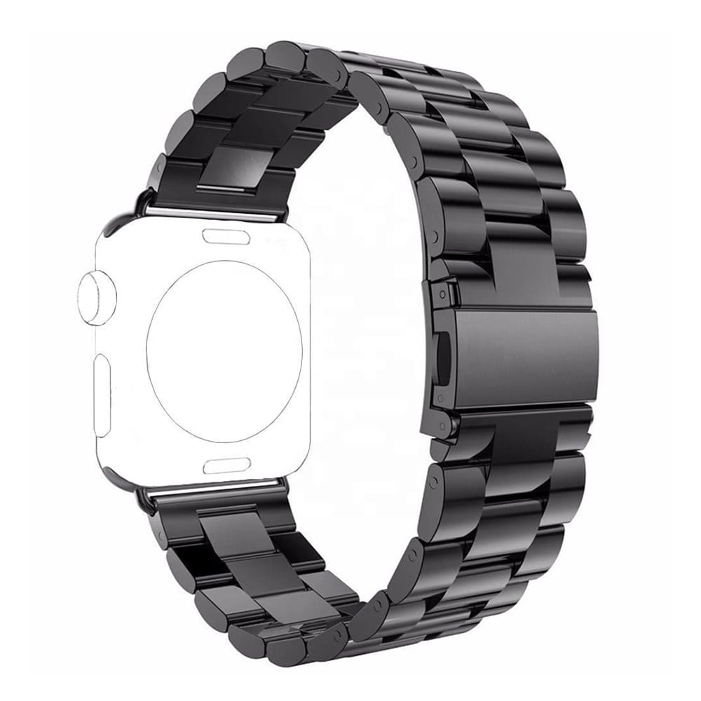 Techsuit W036 Armband für Apple Watch 49mm / 46mm / 45mm / 44mm / 42mm Serie, Schwarz