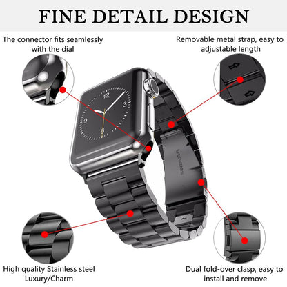 Techsuit W036 Armband für Apple Watch 49mm / 46mm / 45mm / 44mm / 42mm Serie, Schwarz