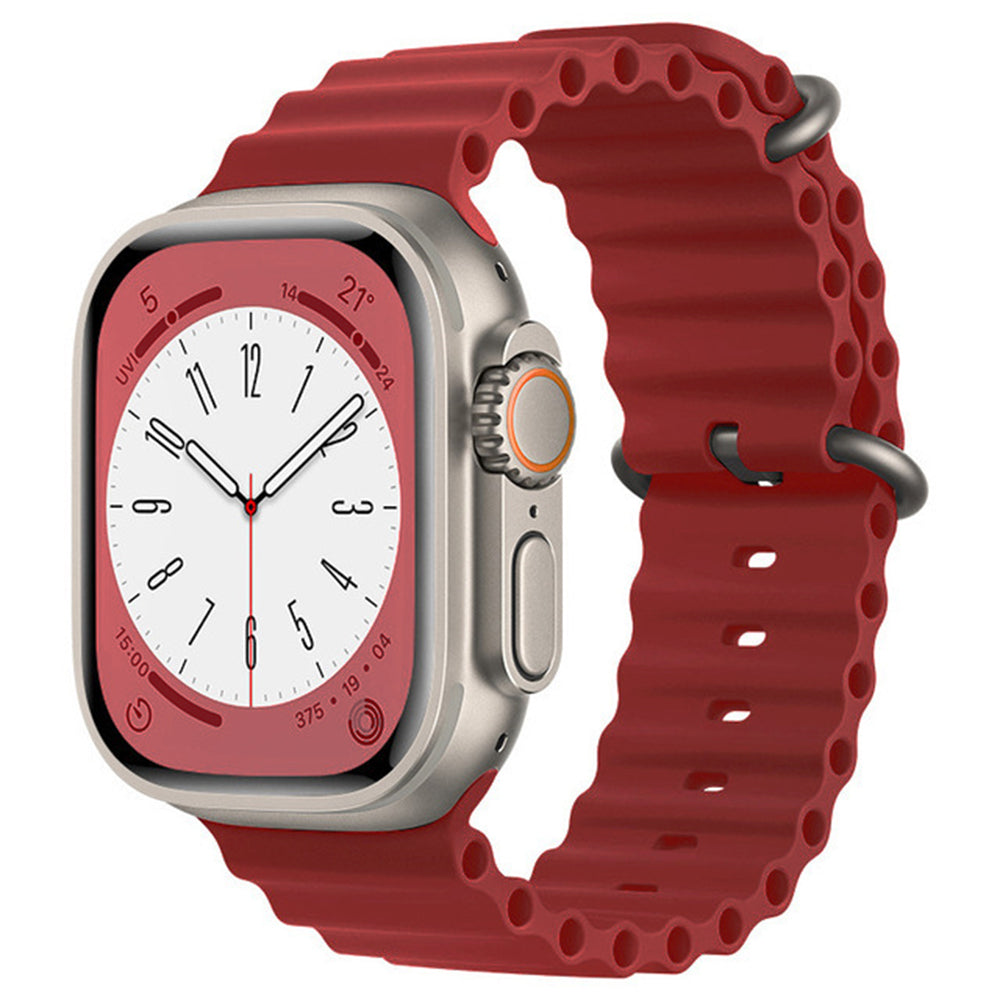 Techsuit W038 Armband für Apple Watch 49mm / 46mm / 45mm / 44mm / 42mm Serie, Dunkelrot