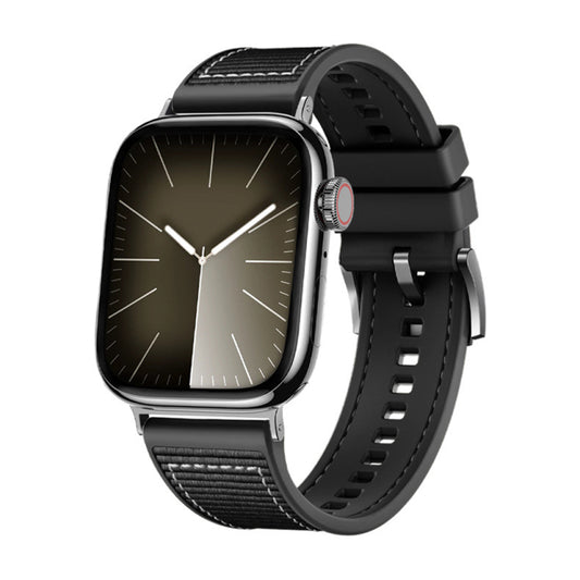 Techsuit W051 Armband für Apple Watch 42mm / 41mm / 40mm / 38mm Serie, Schwarz