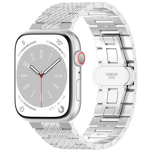 Techsuit W052 Armband für Apple Watch 42mm / 41mm / 40mm / 38mm Serie, Silberfarben