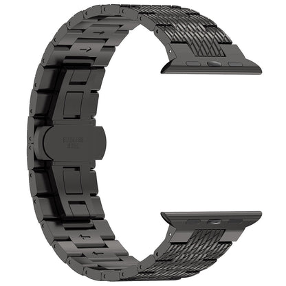 Techsuit W052 Armband für Apple Watch 42mm / 41mm / 40mm / 38mm Serie, Schwarz