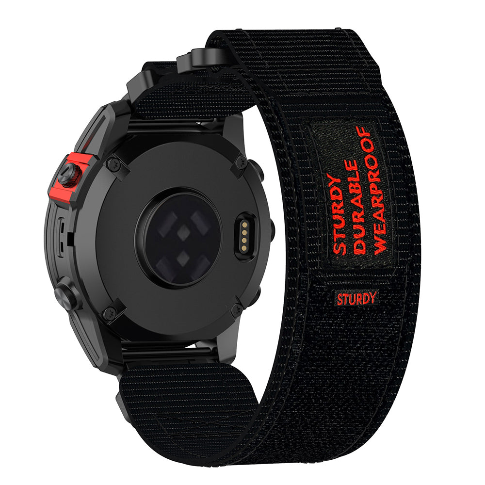 Techsuit W057 Armband für Garmin Watch Fenix / Forerunner Serie, 22mm, Schwarz