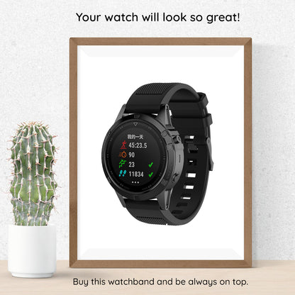 Techsuit W058 Armband für Garmin Instinct / Approach / Fenix Watch Series, 20mm, Schwarz