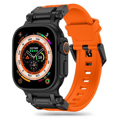 Techsuit W064 Strap for Apple Watch 49mm / 46mm / 45mm / 44mm / 42mm Series, Black Orange