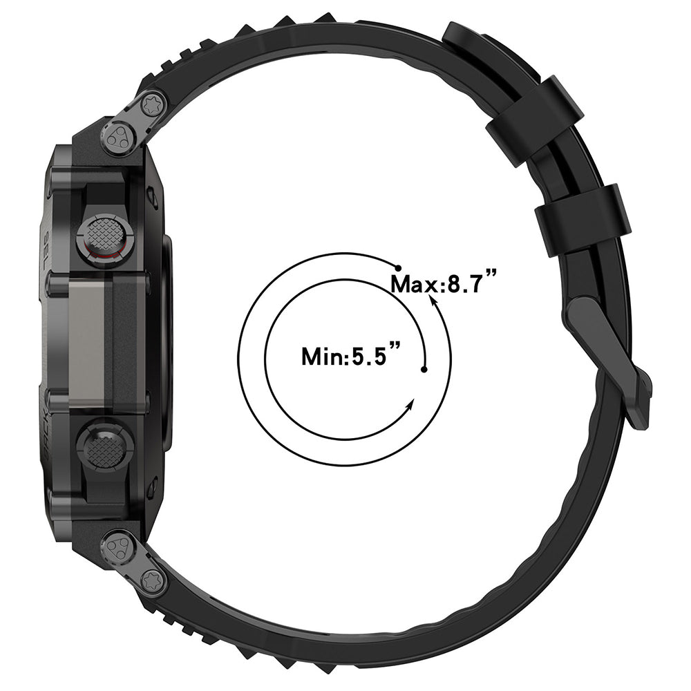 Techsuit W067 Armband für Amazfit T-Rex Ultra, Schwarz