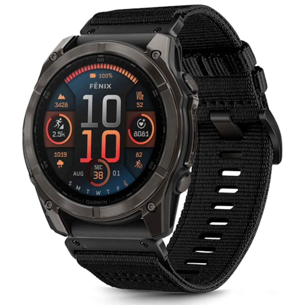 Techsuit W070 Armband für Garmin Watch Fenix / Forerunner / Approach Series, 22mm, Schwarz