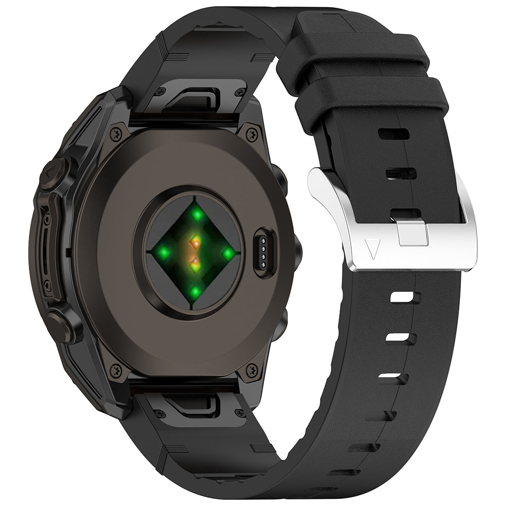 Techsuit W071 Armband für Garmin Watch Fenix / Forerunner Serie, 22mm, Schwarz