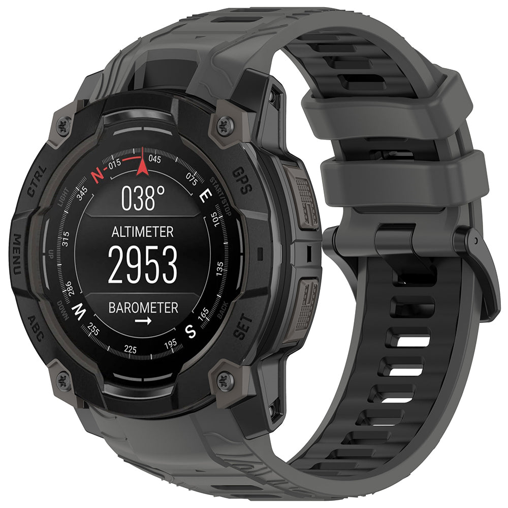 Techsuit W077 Armband für Garmin Instinct 3 45mm Solar / Instinct 3 45mm, Grau