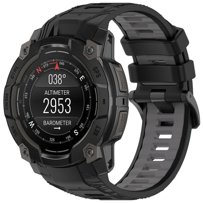 Techsuit W077 Armband für Garmin Instinct 3 45mm Solar / Instinct 3 45mm, Schwarz Grau