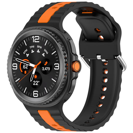 Techsuit W078 Armband für Samsung Galaxy Watch 8 Classic / Watch8 44mm / Watch 8 40mm, Schwarz Orange