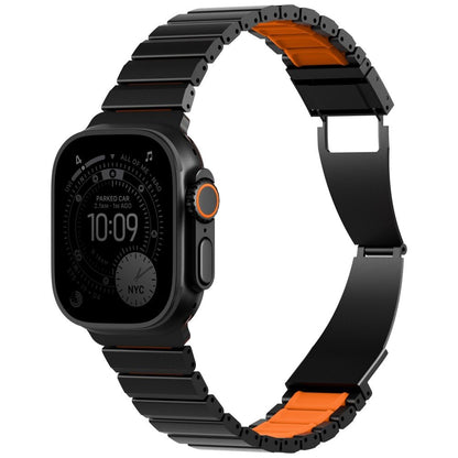 UNIQ Strova Flex Armband für Apple Watch 49mm / 46mm / 45mm / 44mm / 42mm Serien, Schwarz Orange