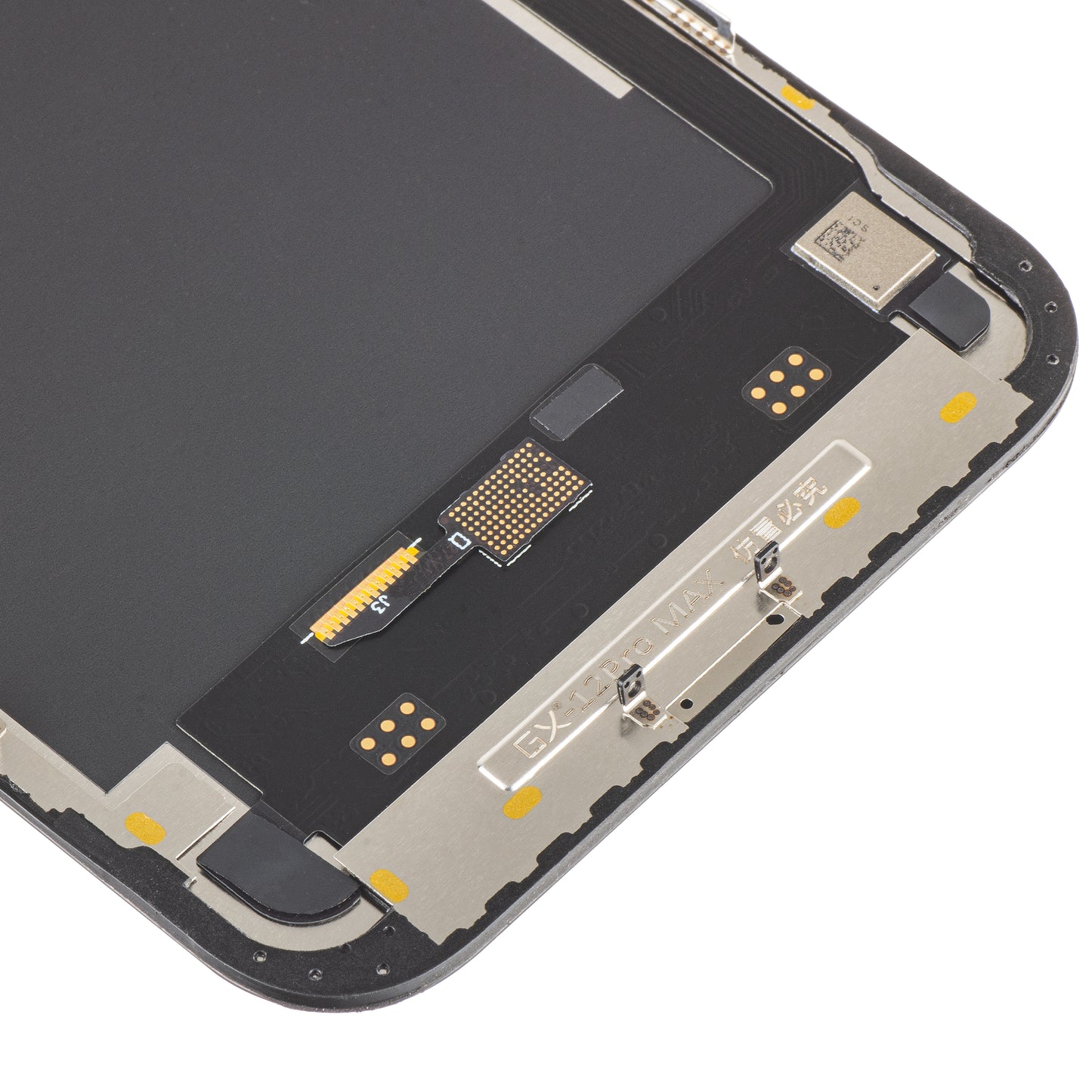 Display mit GX Touchscreen für Apple iPhone 12 Pro Max, mit Rahmen, OLED IC Movable Version, Schwarz