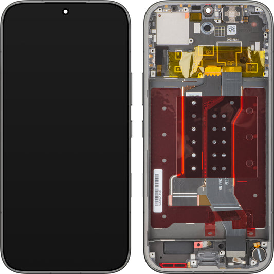 Honor 600 Touchscreen-Display mit Rahmen, Schwarz, Service Pack 0235ATSR