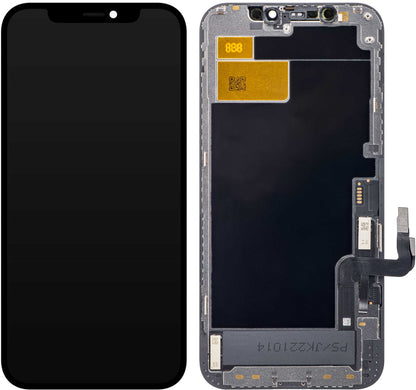 JK Touchscreen Display für Apple iPhone 12 / 12 Pro, mit Rahmen, In-Cell LCD Version, Schwarz