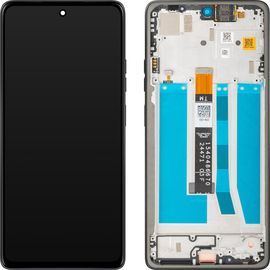 Display mit Touchscreen Motorola Moto G75, mit Rahmen, Grau (Charcoal Gray), Service Pack 5D68C29066