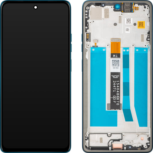 Display mit Touchscreen Motorola Moto G75, mit Rahmen, Blau (Relucent Blue), Service Pack 5D68C29067
