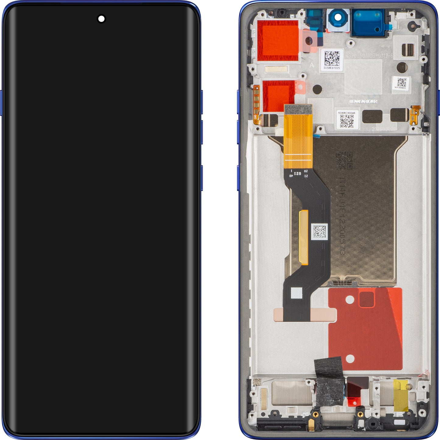 Display mit Touchscreen Motorola Edge 60 Pro, mit Rahmen, Blau (Dazzling Blue), Service Pack 5D68C30046