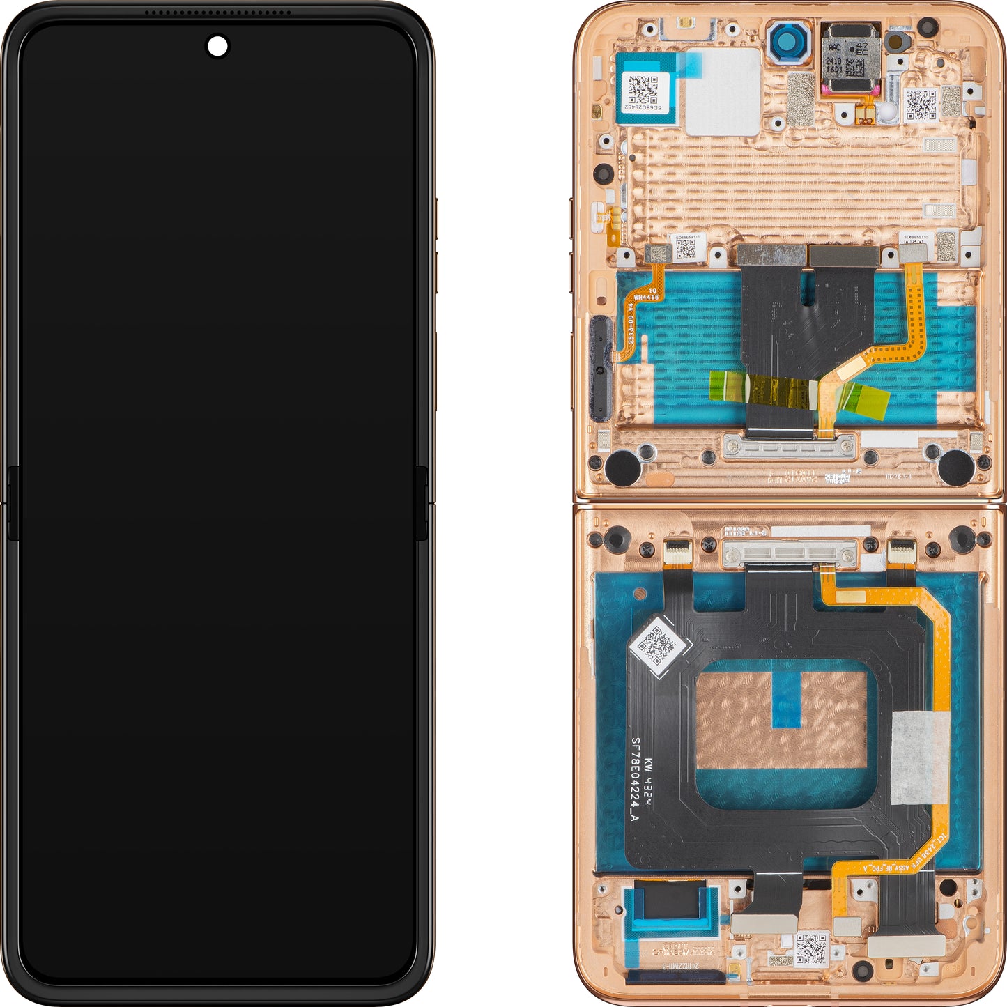 Display mit Touchscreen Motorola Razr+ 2025 / Razr+ 2024 / Razr 50 Ultra, mit Rahmen, Unter Inner, Braun (Mocha Mousse), Service Pack 5D68C29482