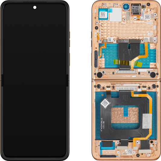 Display mit Touchscreen Motorola Razr+ 2025 / Razr+ 2024 / Razr 50 Ultra, mit Rahmen, Unter Inner, Braun (Mocha Mousse), Service Pack 5D68C29482