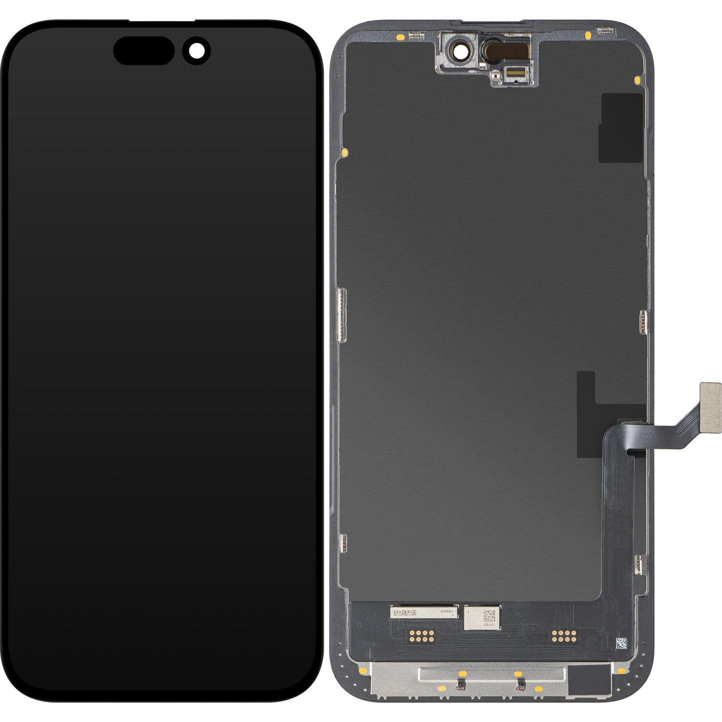 Display mit MP Touchscreen kompatibel mit Apple iPhone 15 Plus, mit Rahmen, Soft OLED FHD IC Movable Version, Schwarz
