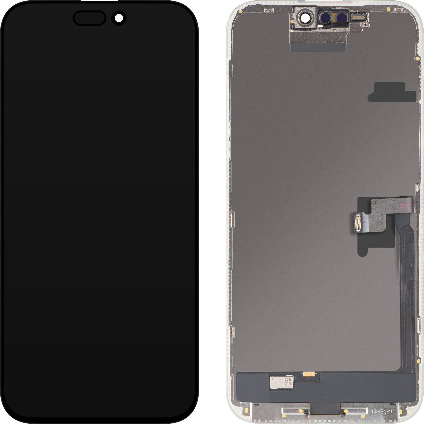 Display mit MP Touchscreen kompatibel mit Apple iPhone 16 Pro Max, mit Rahmen, OLED FHD IC Movable Version, Schwarz