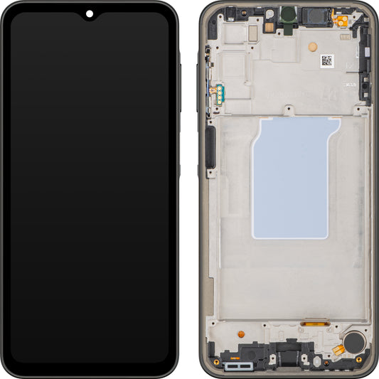 Display mit Touchscreen MP kompatibel mit Samsung Galaxy A26 A266, mit Rahmen, Schwarz