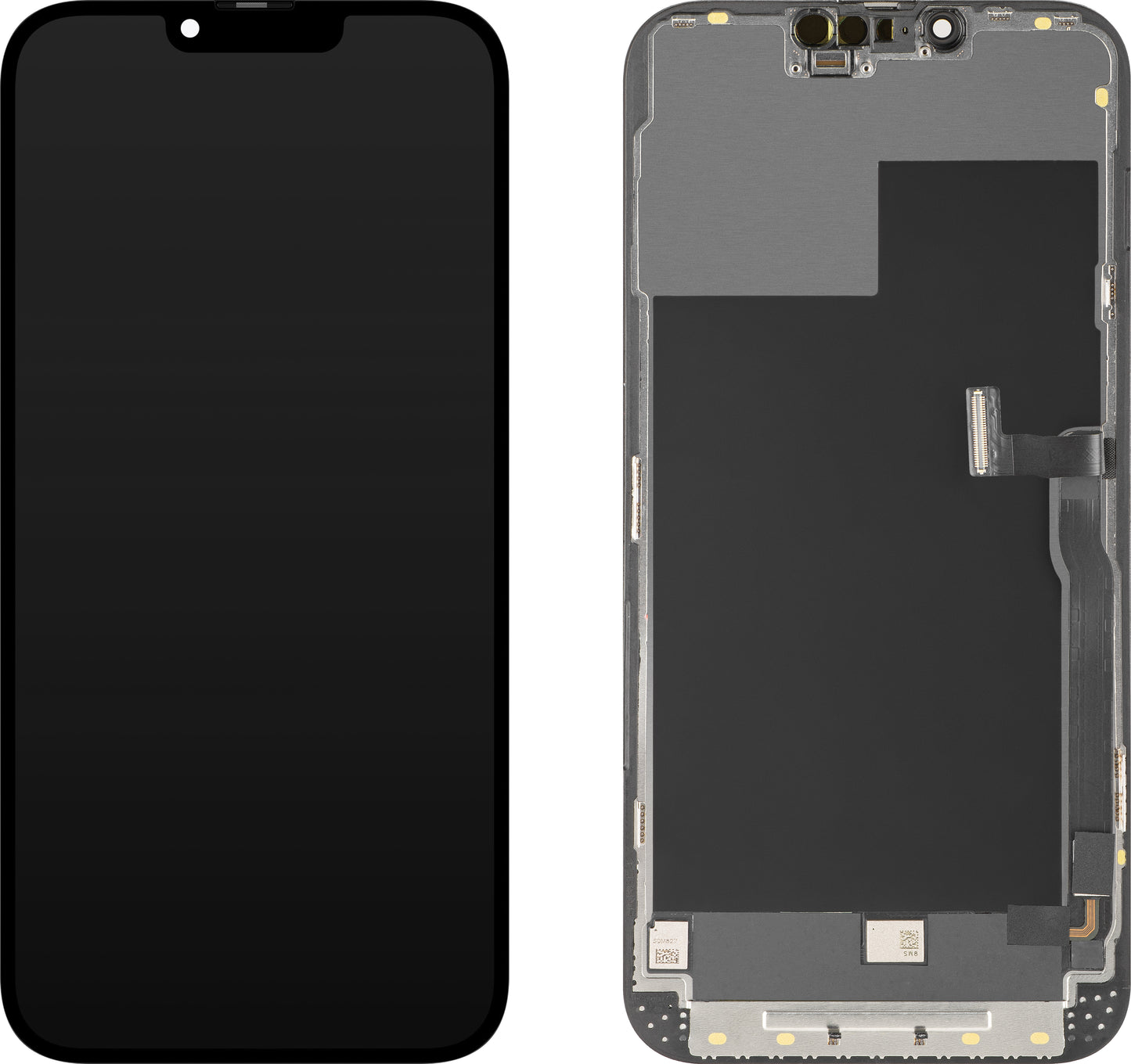 Display mit Touchscreen MP kompatibel mit Apple iPhone 13 Pro Max, mit Rahmen, OLED FHD Diagnoseversion, Schwarz