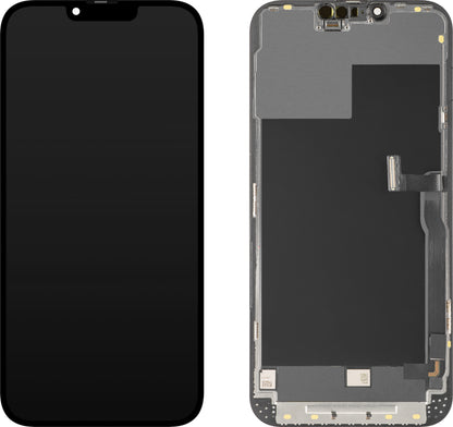 Display mit Touchscreen MP kompatibel mit Apple iPhone 13 Pro Max, mit Rahmen, OLED FHD Diagnoseversion, Schwarz