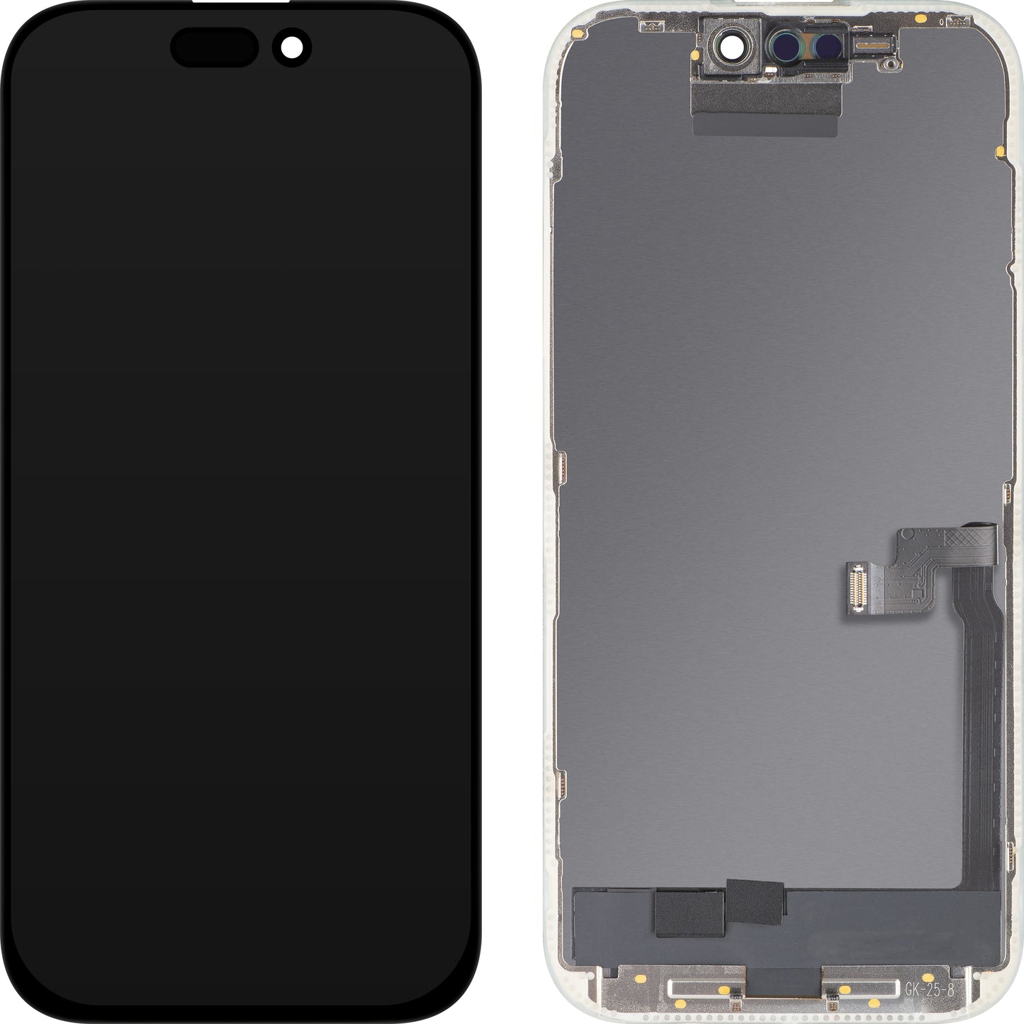 Display mit MP Touchscreen kompatibel mit Apple iPhone 16 Pro, mit Rahmen, OLED FHD Diagnostic Version, Schwarz