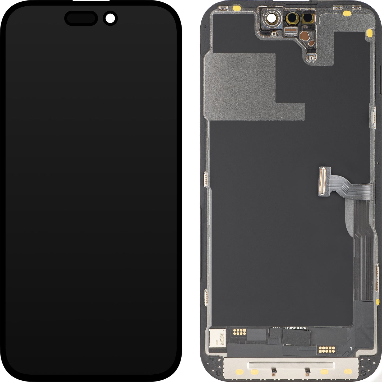 Display mit MP Touchscreen kompatibel mit Apple iPhone 14 Pro, mit Rahmen, OLED FHD Diagnostic-Version, Schwarz