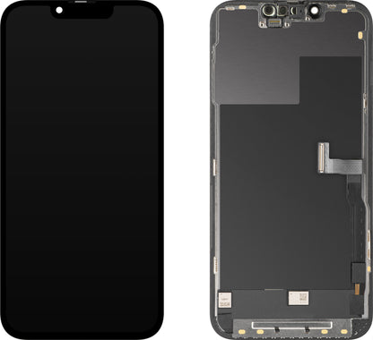 Display mit MP Touchscreen kompatibel mit Apple iPhone 13 Pro, mit Rahmen, OLED FHD Diagnostic Version, Schwarz