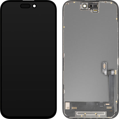 Display mit MP Touchscreen kompatibel mit Apple iPhone 16, mit Rahmen, Soft OLED FHD 120Hz IC Movable, Schwarz