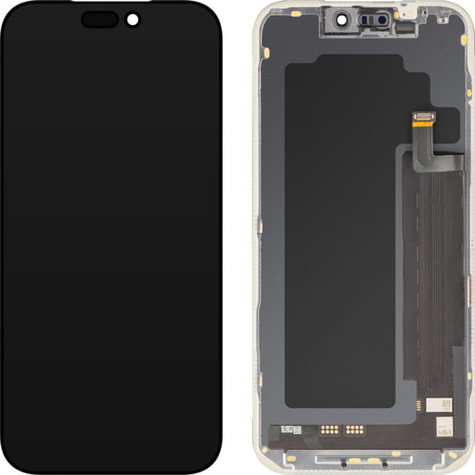 MP Touchscreen-Display kompatibel mit Apple iPhone 17 Pro Max, mit Rahmen, Soft OLED FHD IC Movable Version, Schwarz